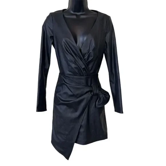 blue dress for baby girl Satin Cowl Neck Slip Midi Dress Black main image 1